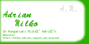 adrian milko business card